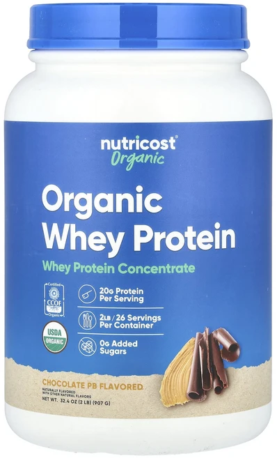 새해 건강을 선물하세요 Nutricost 유기농 유청 단백질 초콜릿 PB 907g(2lb) 특별관리진행, Nutricost유기농유청단백질초콜릿PB907g2lb, 907g, 1개 - 쿠팡