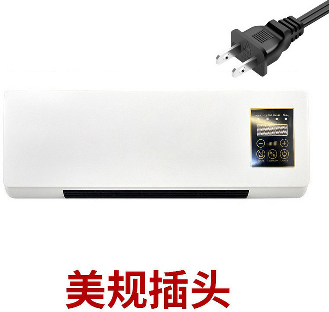 110V 強風壁掛式遙控暖風機 家用移動冷暖兩用取暖器, 冷暖兩用 (強風款)110V 白色美規:一台