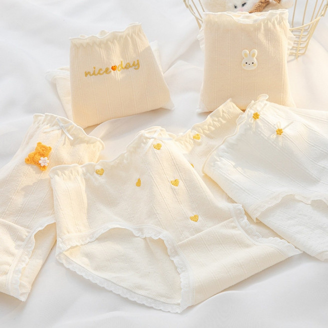 라나즈초이스 순면 여성 귀여운 토끼 팬티 5종 세트 캐릭터 항균 편한 속옷