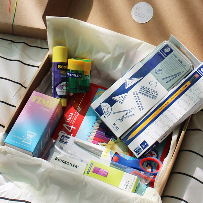 SANS 스테들러 어린이 입학 종합 문구 선물 패키지, 어린이 문구세트 9종