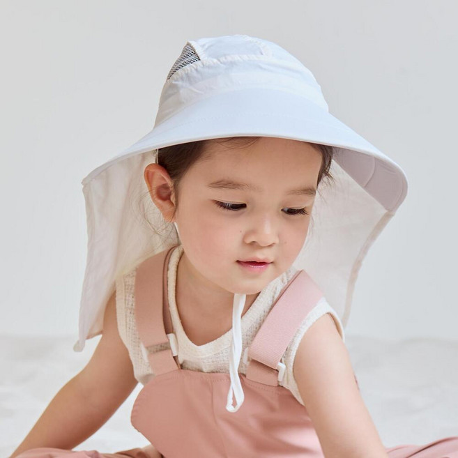 원라인 아기 아동 어린이 성인 베이직 플랩캡 물놀이모자