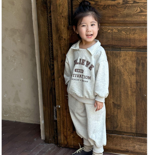 스타일닥터 키즈 맨투맨 트레이닝 세트 - 봄가을 얇은 소재 남녀공용