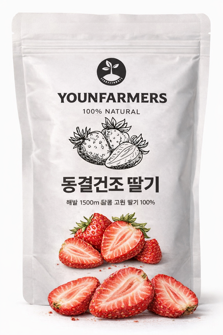 새콤달콜 딸기칩 동결건조딸기 건강간식, 5개, 50g