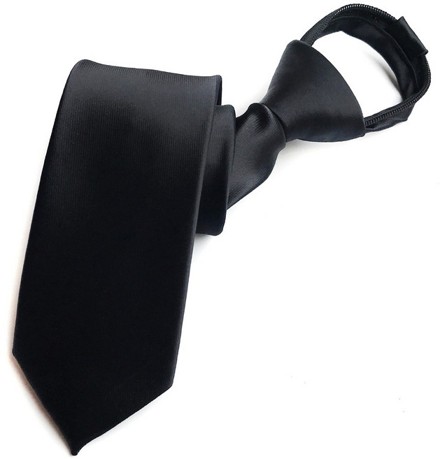 ZHWH 自動拉鍊領帶 8cm 黑色 商務 901003, 1個, 03