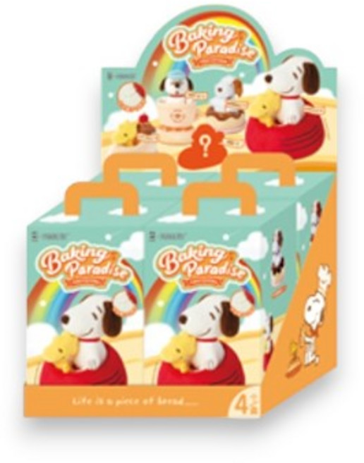 M.M小舖 史努比飛車樂園系列盲盒 盲抽 史奴比 毛絨 飛車 烘焙 樂園, 1個, 一中盒(請下標4次)