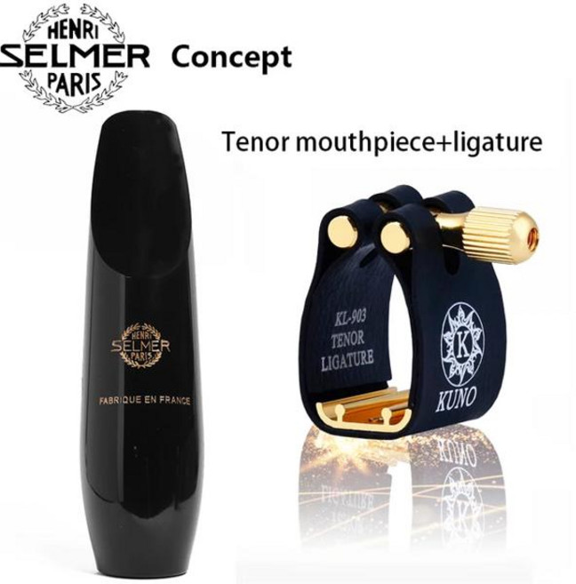 SELMER 컨셉 소프라노 알토 테너 색소폰 마우스피스 하드 고무 클라리넷, 08 Tenor and ligature, 1개