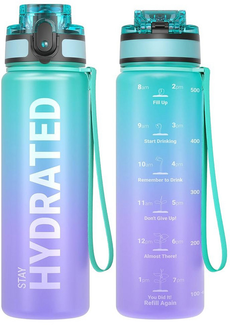 사하라 세일러 물병 32온스 내구성이 뛰어나고 누수 방지 기능이 있는 물병 타임 마커 트리탄 BPA 프리 넓은 입 헬스장 여행 가정 학교 사무실을 위한 간편한