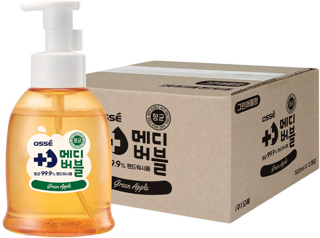 오쎄 메디버블 핸드워시폼 그린애플, 500ml, 12개