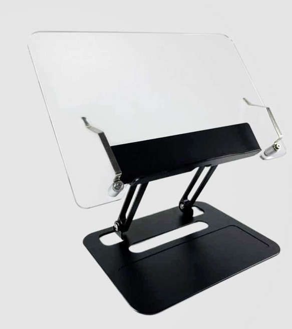 프리미엄 알루미늄 + 아크릴 다용도 거치대, 무광 블랙