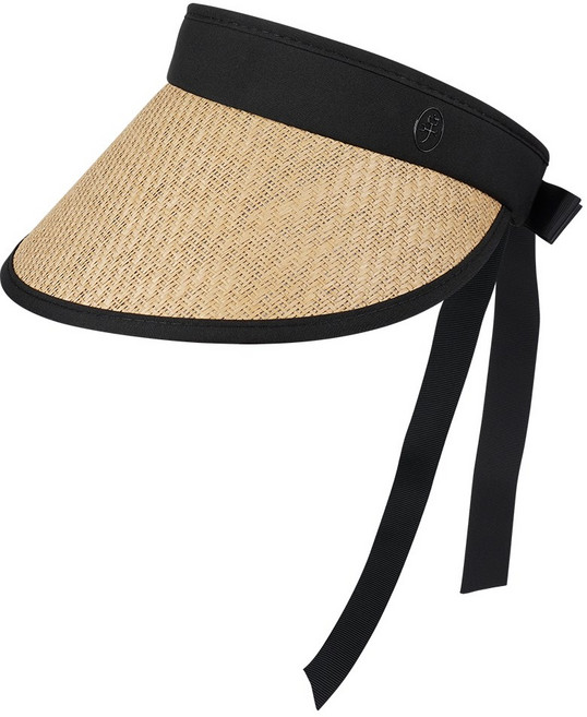 까스텔바작 리본 라피아 라탄 선바이저 여성 골프 모자