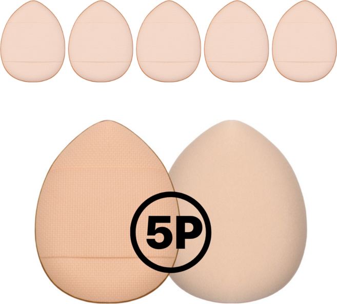 미니 핑거 퍼프 에어쿠션 메이크업 손가락 스펀지, 5개, 스킨