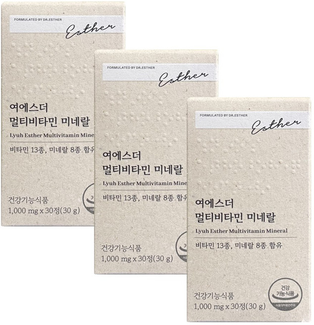 에스더포뮬러 멀티비타민 미네랄, 30정, 3개