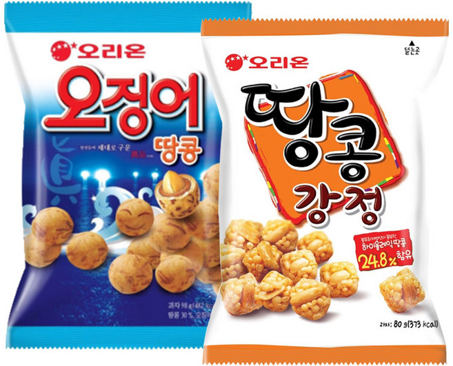 오리온 땅콩강정(80g) x 5개+오징어땅콩(98g)x 5개, 땅콩강정x5+오징어땅콩x5, 10개, 80g