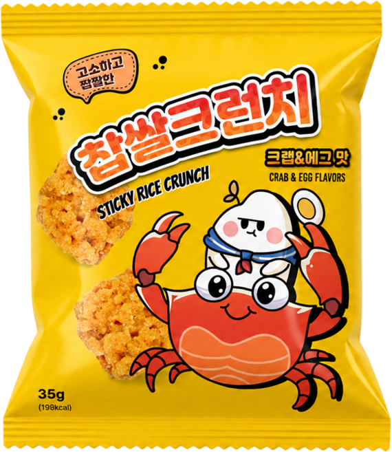 찹쌀크런치 누룽지 크랩앤에그맛, 10개, 35g