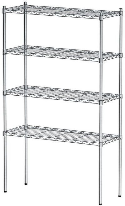 比架王 輕型 90x35x150公分 四層波浪架, 電鍍, 1個