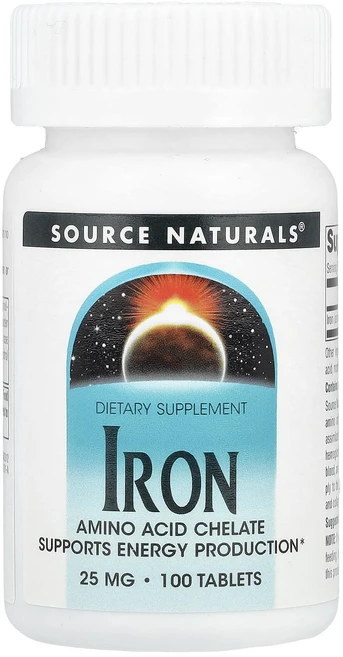 Source Naturals 철분 25mg 100정, 1개 - 쿠팡
