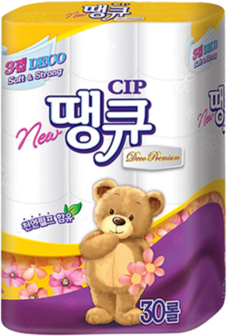 땡큐 프리미엄 3겹 천연펄프 데코 화장지, 15m, 30개입, 1개