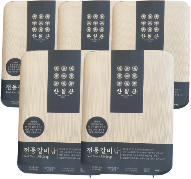 전통갈비탕 5팩, 800g, 5개