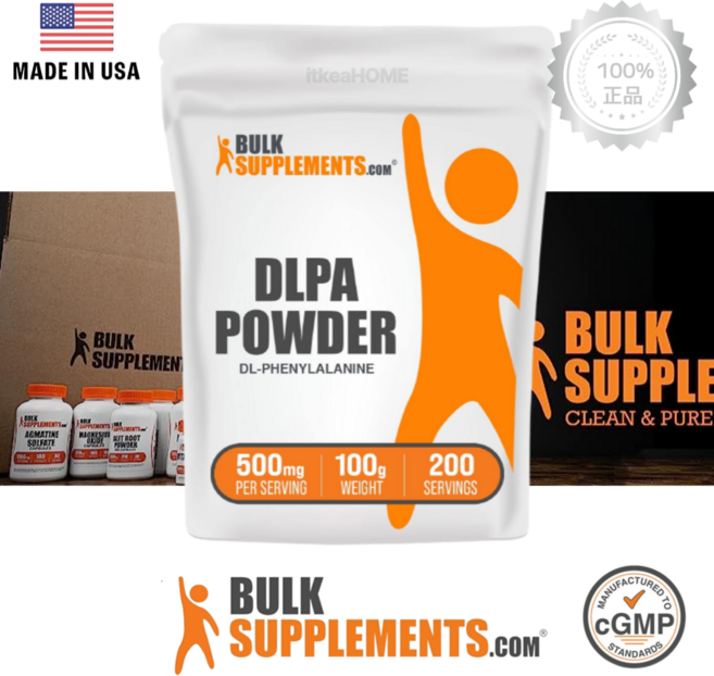 벌크서플리먼츠 DL 페닐알라닌 분말 500mg 파우더 100g DLPA 보조제, 1개