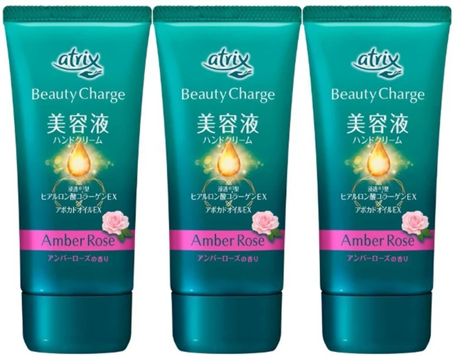 카오 아트릭스 뷰티차지 핸드크림 엠버로즈 장미향 80g 3개 - 쿠팡