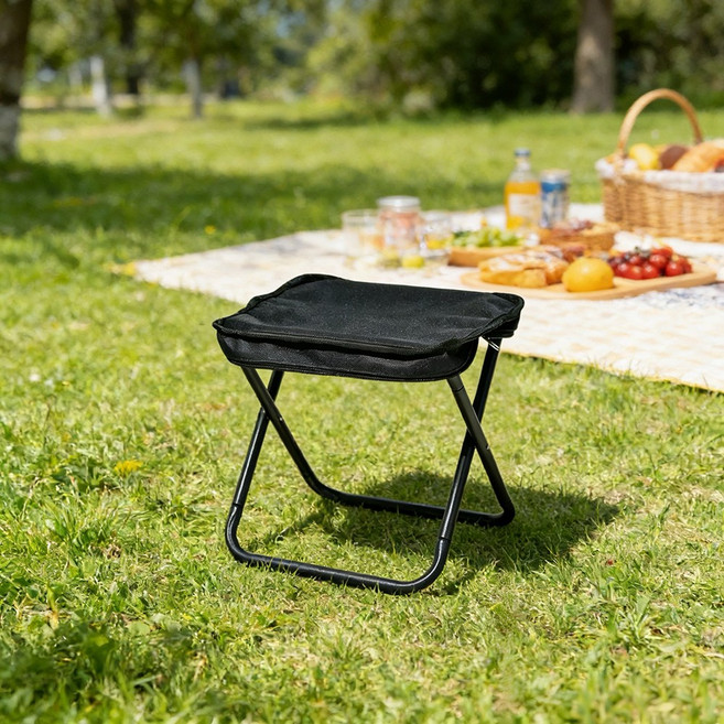 JEWAY 펜백형 휴대용 접의자 캠핑 낚시 고속철 피크닉용 의자, 1개, 블랙