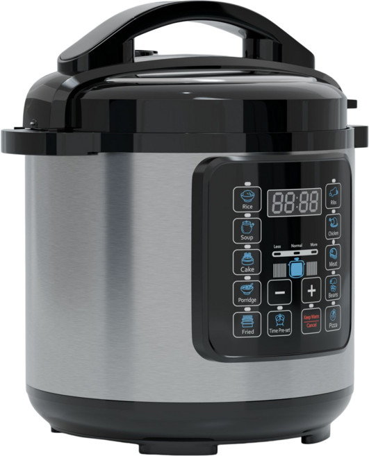智能壓力鍋 10種預設菜單 6L大容量, 黑色, 4L