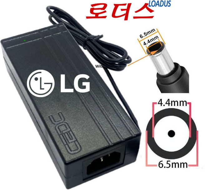 LG모니터 29MT45D-PZ 29MT45T 29UM65 29UM65-P 29UM65-W 29UM65D 22LN450U M245WV-PN전용 19V 2.53A 국산어댑터(접지), 1개, 어댑터 + 3구 각파워코드 1.0M