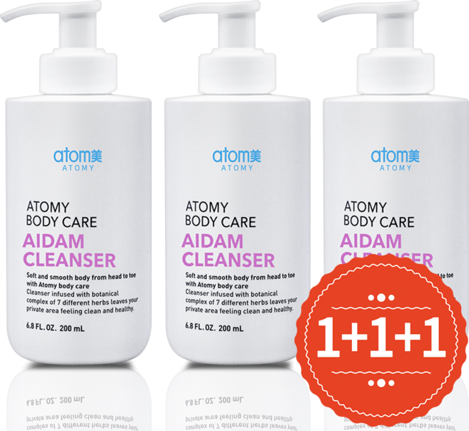 1+1+1 애터미 프리미엄 애담클렌저 한방 여성클렌저, 3개, 200ml