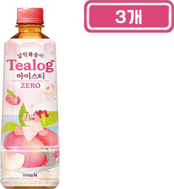 이노엔)티로그복숭아아이스티, 500ml, 3개