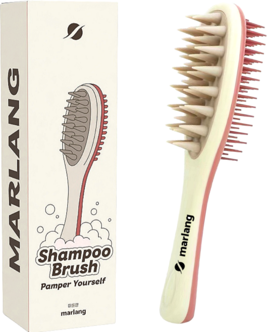 마를랑 양면 두피 마사지 샴푸 브러쉬, 1개, 베이지