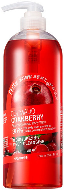 수아비스 꼴마도 크랜베리 바디워시, 1L, 4개