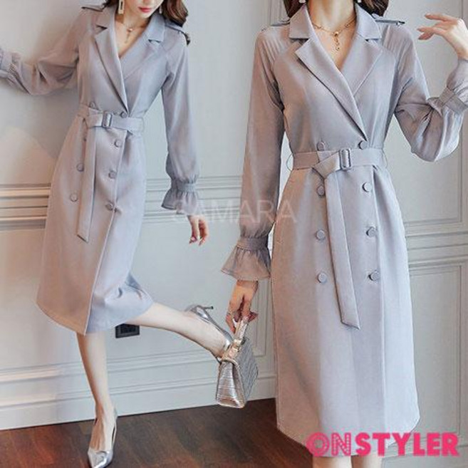 SAMARA 케브렌 벨트 자켓원피스 여성 가을 원피스 하객 벨트원피스 정장원피스