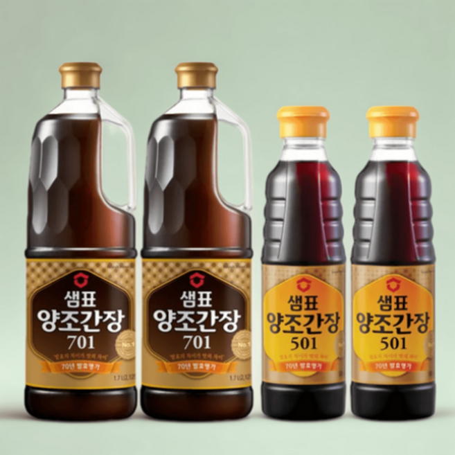 샘표양조간장 701 1.7L 2개 + 양조간장501 500ml 2개