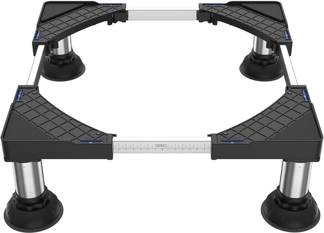 DEWEL 다용도 흡착식 세탁기 받침대 건조기 스탠드 가구 높이 조절 미끄럼 방지 기능, 1개, 블랙