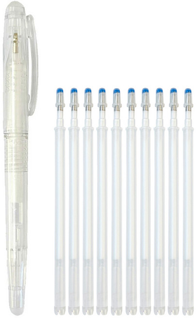 아이롱펜 세트 열펜 다리미펜, 1개, 화이트(펜 1개 + 리필10개)