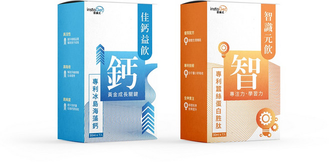 instaGet 佳鈣益飲 專利冰島海藻鈣 兒童成長鈣, 14個, 30ml