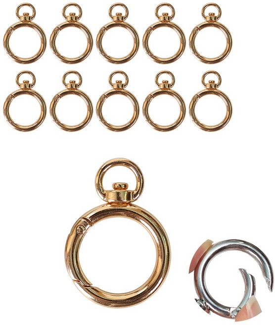 [모핸] 회전 팔자 오링고리 (키링), 12개, 금색