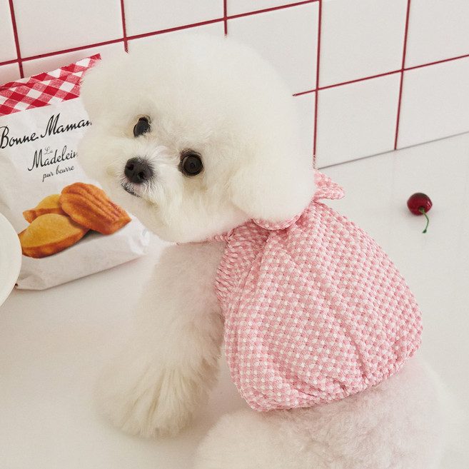 베니즈 몰리 벌룬 탑 강아지 옷 강아지 티, 핑크, 1개