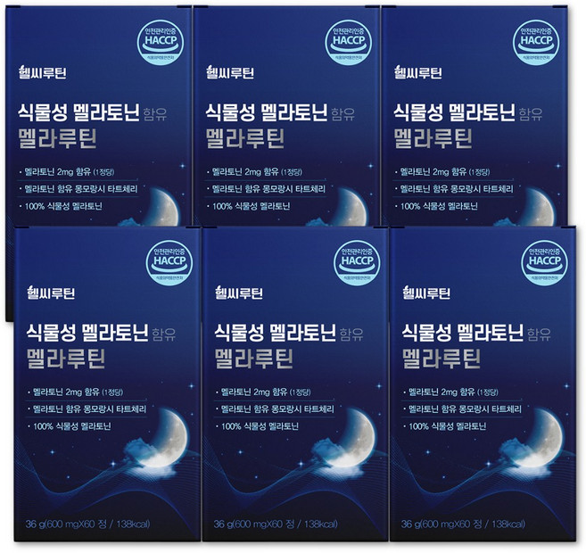 헬씨루틴 식물성 멜라토닌 함유 멜라루틴 두달분, 6개, 60정