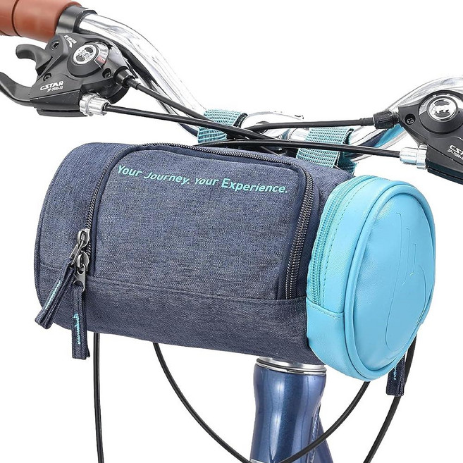 Sixthreezero 전면 핸들바 자전거 가방 방수 범용 프론트 롤 카고 보관 네이비 및 베이비 블루 137817