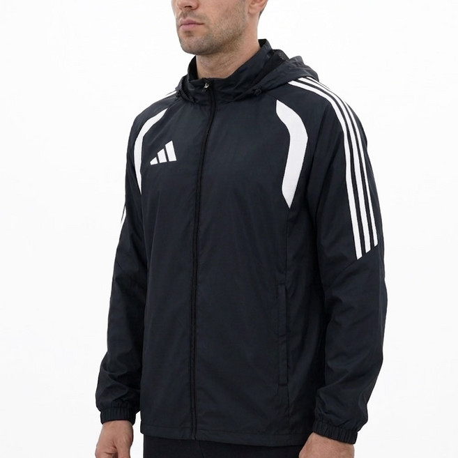 아디다스 남성 윈드브레이커 후드 집업 자켓 삼선 스트라이프 바람막이 외투 러닝 등산 헬스 피트니스 마라톤 조깅 스포츠웨어 환절기 아우터 겉옷