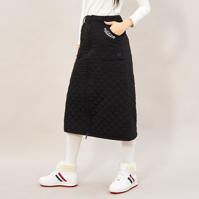 그레힙 여성 골프 패딩 스커트 자수 포인트 방한 누빔 퀼팅 치마