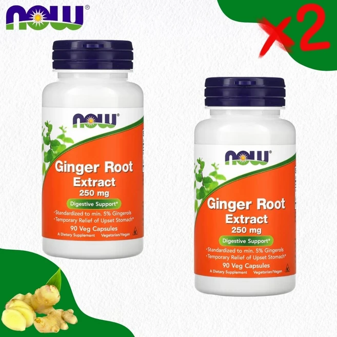 나우푸드 생강 뿌리추출물 250mg 베지 캡슐 90 정, 90정, 2개 - 쿠팡