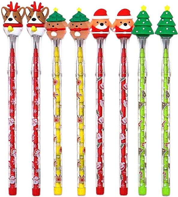 귀여운 캐릭터 피규어 카트리지 연필 샤프 4종 x 2p 세트