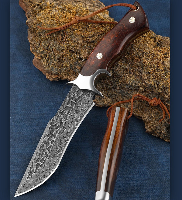 다마스커스 캠핑 나이프 67겹 VG10 사냥 생존 칼 K34D, 1개