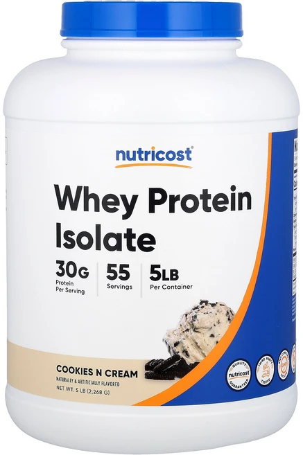 Nutricost 분리유청단백질 쿠키 앤 크림 2 268g(5lb) Nutricost (뉴트리코스트), Nutricost, 분리유청단백질, 쿠키 앤 크림, 2 - 쿠팡
