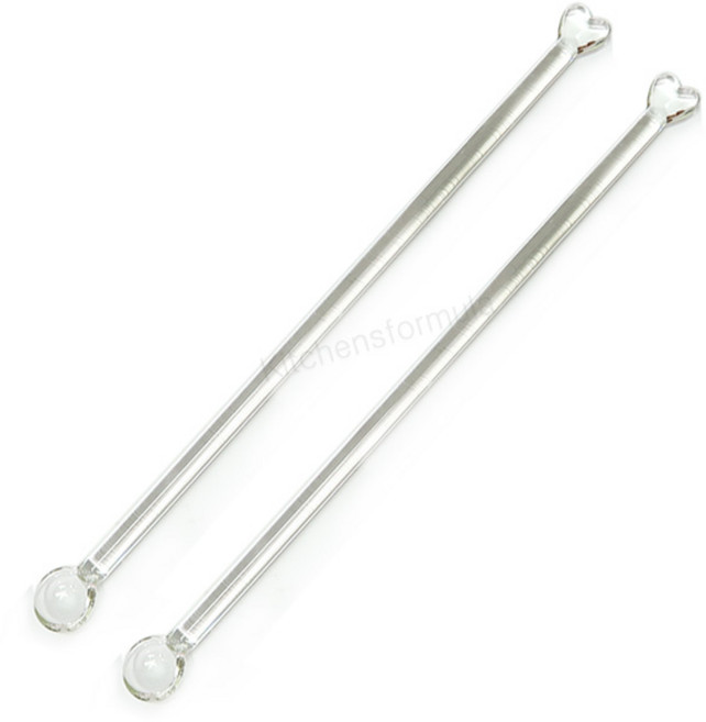 Bestra 홈카페 하트 유리머들러, 하트 투명, 2개