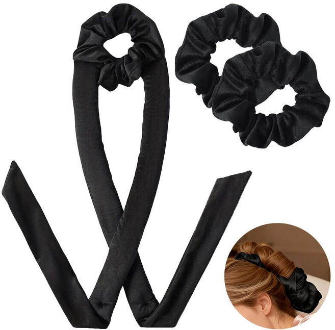 루베이 수면용 무열 헤어롤 세트 벨벳 소재 웨이브 여신펌 자연웨이브 볼륨컬 데일리/셀프 웨이브, 1개, 블랙