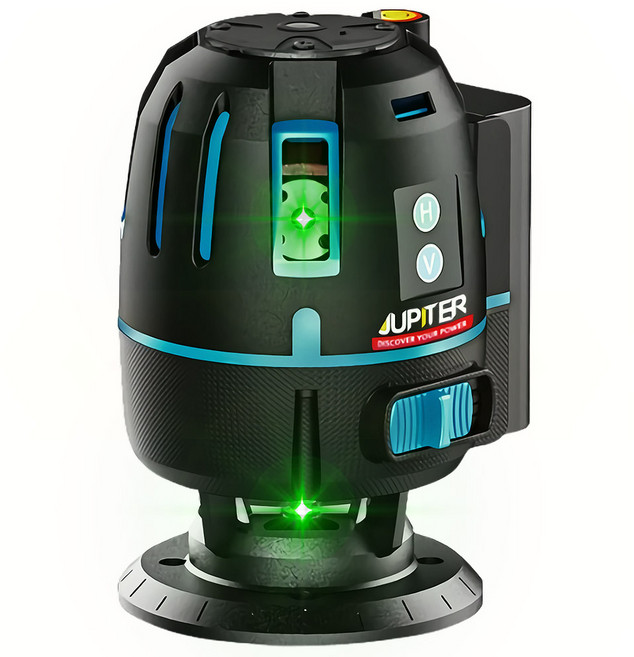 주피터 5D 12방향 미니 그린 레이저 레벨기 수평 수직 측정기, 1개