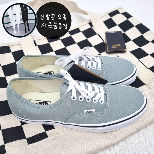 반스 남녀공용 스니커즈 패션 단화 어센틱 컬러 띠어리 퓨어 그레이+ + (화이트+블랙) 신발끈2개(사은품)